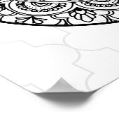 黒白エレガントのイードムバラクの挨拶 ポスター (角)