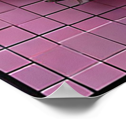 黒白エレガントの王冠の白鳥 ポスター (角)