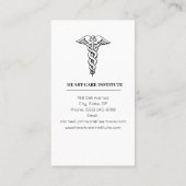 黒白エレガント心臓専門医ドクターフォト 名刺 (裏面)