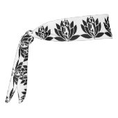 黒白エレガント禅ヨガロータス花 タイヘッドバンド (回転270)
