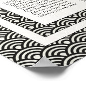 黒白エレガント青海波の結婚座席表 ポスター (角)