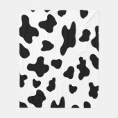 黒白カウスポット カントリー フリースブランケット (正面)