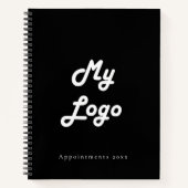 黒白カスタムロゴビジネスQRコード ノートブック (正面)
