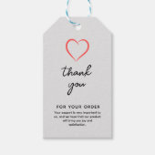 黒白カリグラフィー感謝ギフトタグ ギフトタグ (正面)