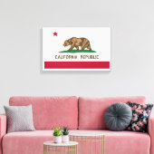 黒白カリフォルニア州旗 キャンバスプリント (インサイチュ (リビング))