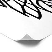 黒白キツネ | AIアートポスター ポスター (角)