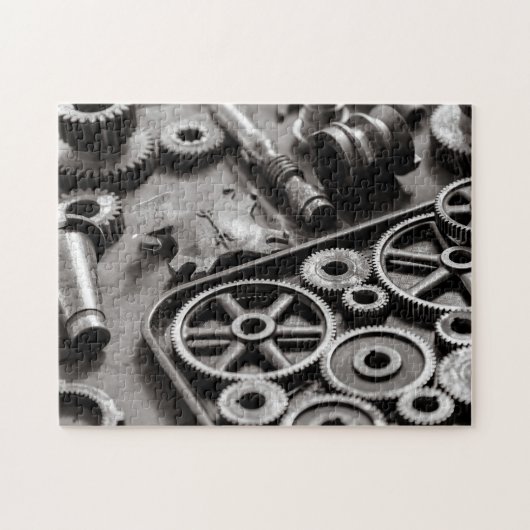 黒白ギアジグソーパズル ジグソーパズル (横)