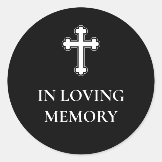 黒白クロス エレガント 追悼記念に ラウンドシール (正面)