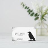 黒白グランジクロウシルエットタトゥーアーティスト 名刺 (スタンド正面)