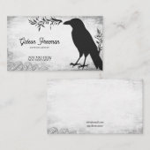 黒白グランジクロウタトゥーアーティスト 名刺 (正面/裏面)