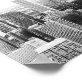 黒白シカゴイリノイ ポスター (角)