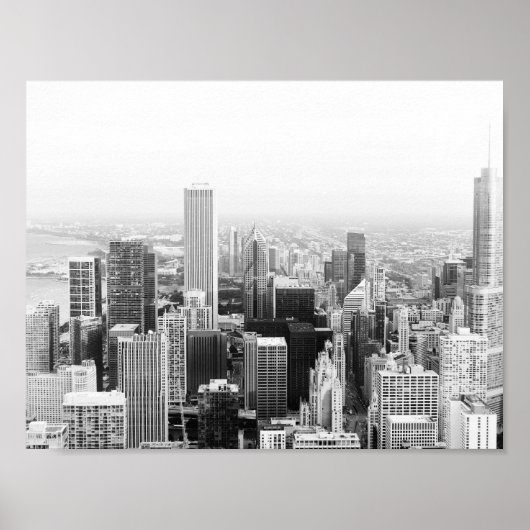 黒白シカゴイリノイ ポスター (正面)