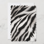 黒白シマウマ動物 招待状 (裏面)