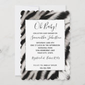 黒白シマウマ動物 招待状 (正面)