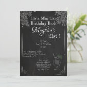 黒白シャルボード21歳の誕生日マイタイ 招待状 (スタンド正面)