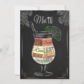 黒白シャルボード21歳の誕生日マイタイ 招待状 (裏面)