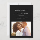 黒白シンプルの写真が日付を保存 セーブザデート (正面)