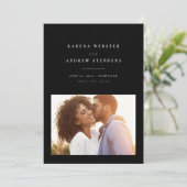 黒白シンプルの写真が日付を保存 セーブザデート (スタンド正面)