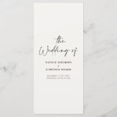 黒白シンプル結婚エレガント脚人 メニュー (裏面)