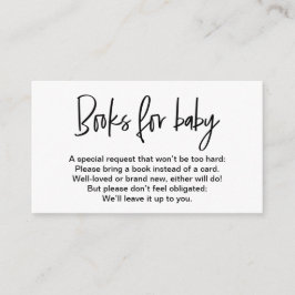 黒白シンプル 赤ちゃんのための本のリクエスト エンクロージャーカード