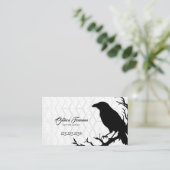 黒白スタイリッシュクロウタトゥーアーティスト 名刺 (スタンド正面)