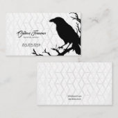 黒白スタイリッシュクロウタトゥーアーティスト 名刺 (正面/裏面)