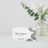 黒白スタイリッシュ蛇タトゥーアーティスト 名刺 (スタンド正面)