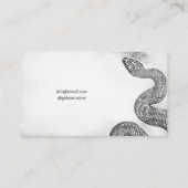 黒白スタイリッシュ蛇タトゥーアーティスト 名刺 (裏面)