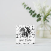 黒白スタイリッシュ龍タトゥーアーティスト スクエア名刺 (スタンド正面)