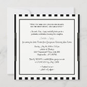 黒白ストライプの卒業式招待状2 - AA 招待状 (裏面)