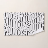 黒白ストライプの斑点と2 バスタオルセット (ハンドタオル)