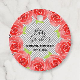 黒白ストライプの赤いバラ ケンタッキー ダービーパーティー フェイバータグ