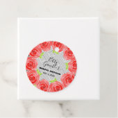 黒白ストライプの赤いバラ ケンタッキー ダービーパーティー フェイバータグ (インサイチュ)