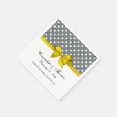 黒白ストライプ ダマスク ブルーリボン スタンダードカクテルナプキン (角)