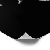 黒白タコスカル赤バラ ポスター (角)