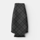 黒白タータン柄の冬のクリスマスパターン ボトルクーラー (正面)