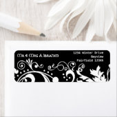 黒白ダマスク織ムスリム結婚ズ ラベル (インサイチュ)