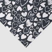黒白チョークハートパターン バレンタインデー 薄葉紙 (詳細)