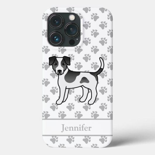 黒白デンマークスウェーデンファームドッグ + 名前 Case-Mate iPhoneケース (裏面)