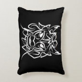 黒白トライバルドラゴン アクセントクッション (正面(垂直))