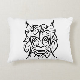 黒白トライバルドラゴン アクセントクッション