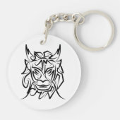 黒白トライバルドラゴン キーホルダー (裏面)