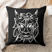 黒白トライバルドラゴン クッション (ブランケット)