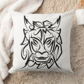 黒白トライバルドラゴン クッション (ブランケット)