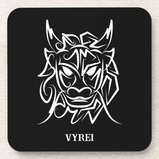 黒白トライバルドラゴン コースター (正面)