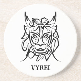 黒白トライバルドラゴン コースター