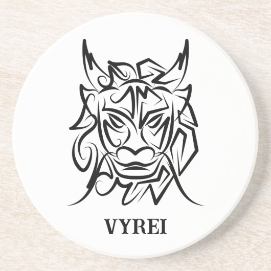 黒白トライバルドラゴン コースター (正面)