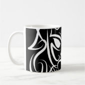 黒白トライバルドラゴン コーヒーマグカップ (左)