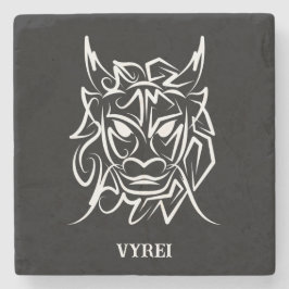 黒白トライバルドラゴン ストーンコースター