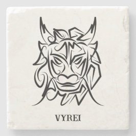 黒白トライバルドラゴン ストーンコースター